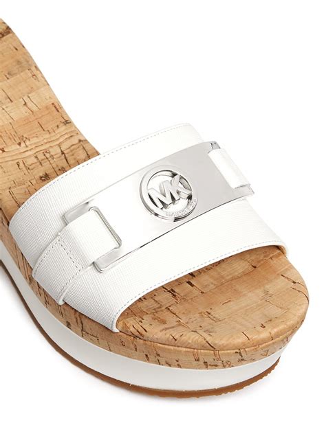 michael michael kors warren platform wedge white sandal canada|Warren Leather Wedge Sandal .